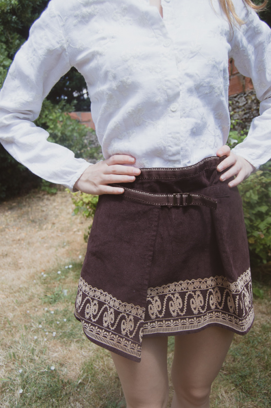 Jupe velours marron taille 36