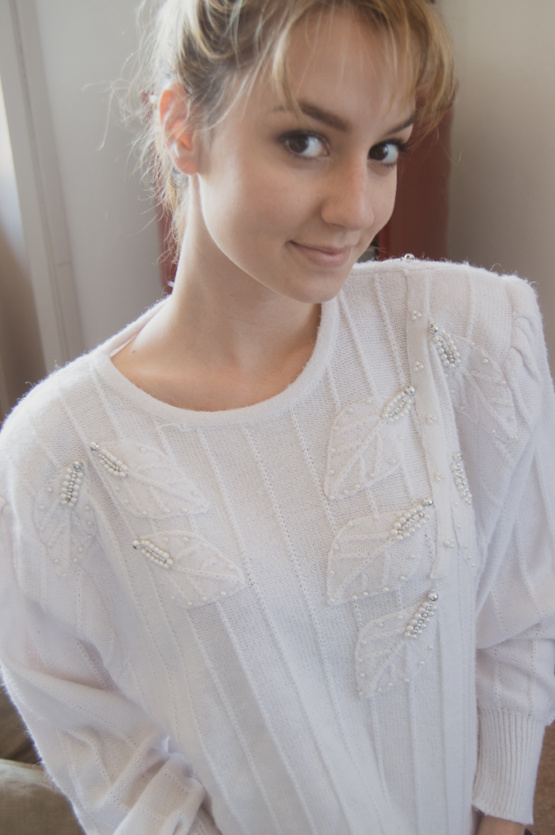 Pull blanc T L – Image 2