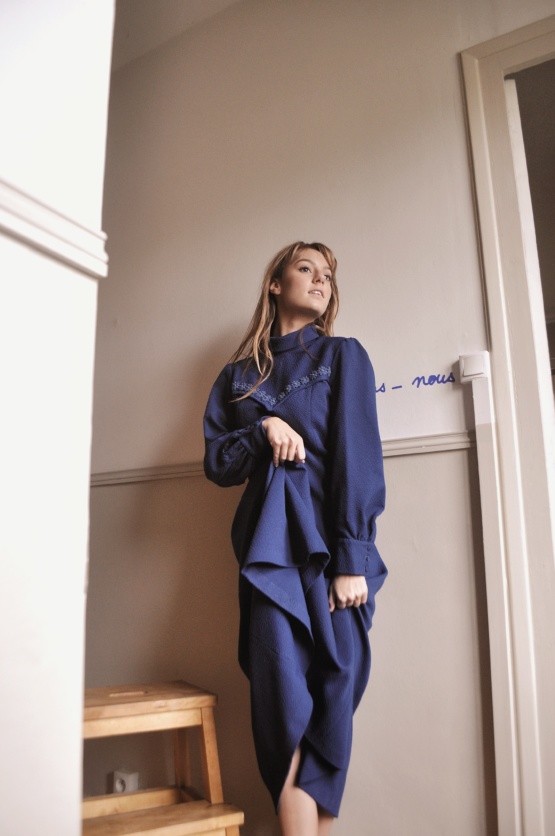 Robe bleue vintage T 42 – Image 4