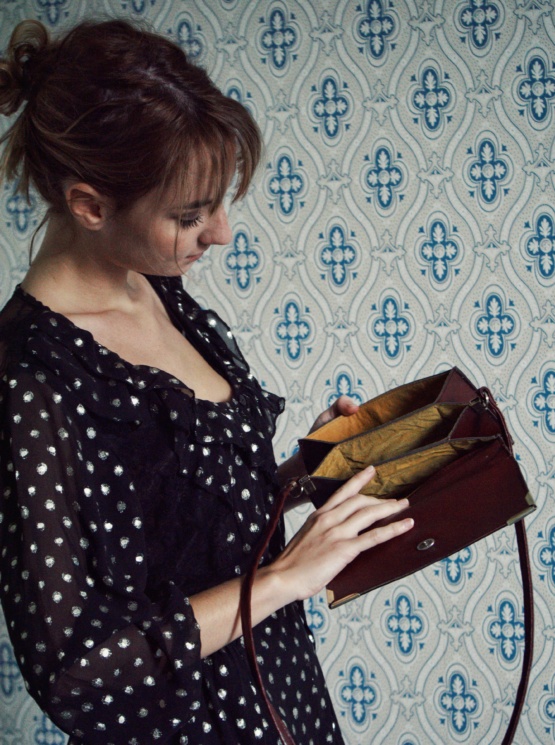 Pochette cuir bordeaux – Image 3