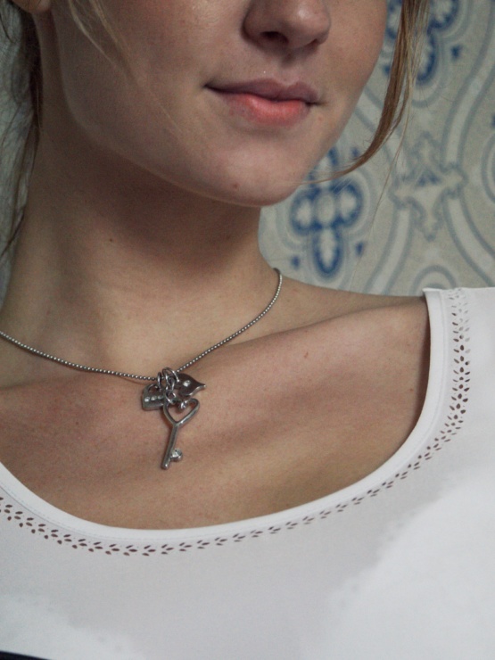 collier argenté coeur à ouvrir