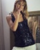 Top sequins noir bleu taille M