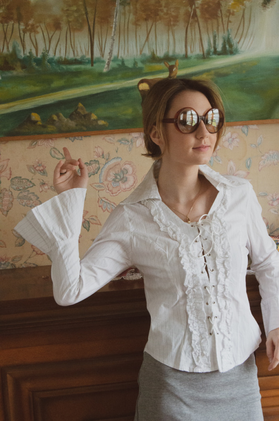 Chemise blanche à rayures T M – Image 2