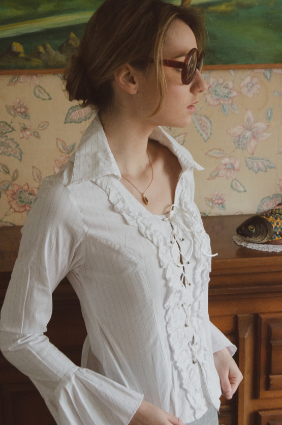 Chemise blanche à rayures T M