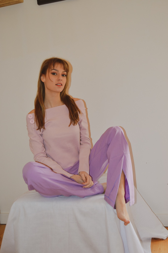 Pantalon rose/mauve T1
