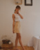 Jupe porte feuille beige T38