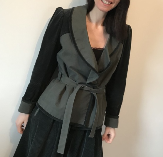 Veste velours kaki T 36