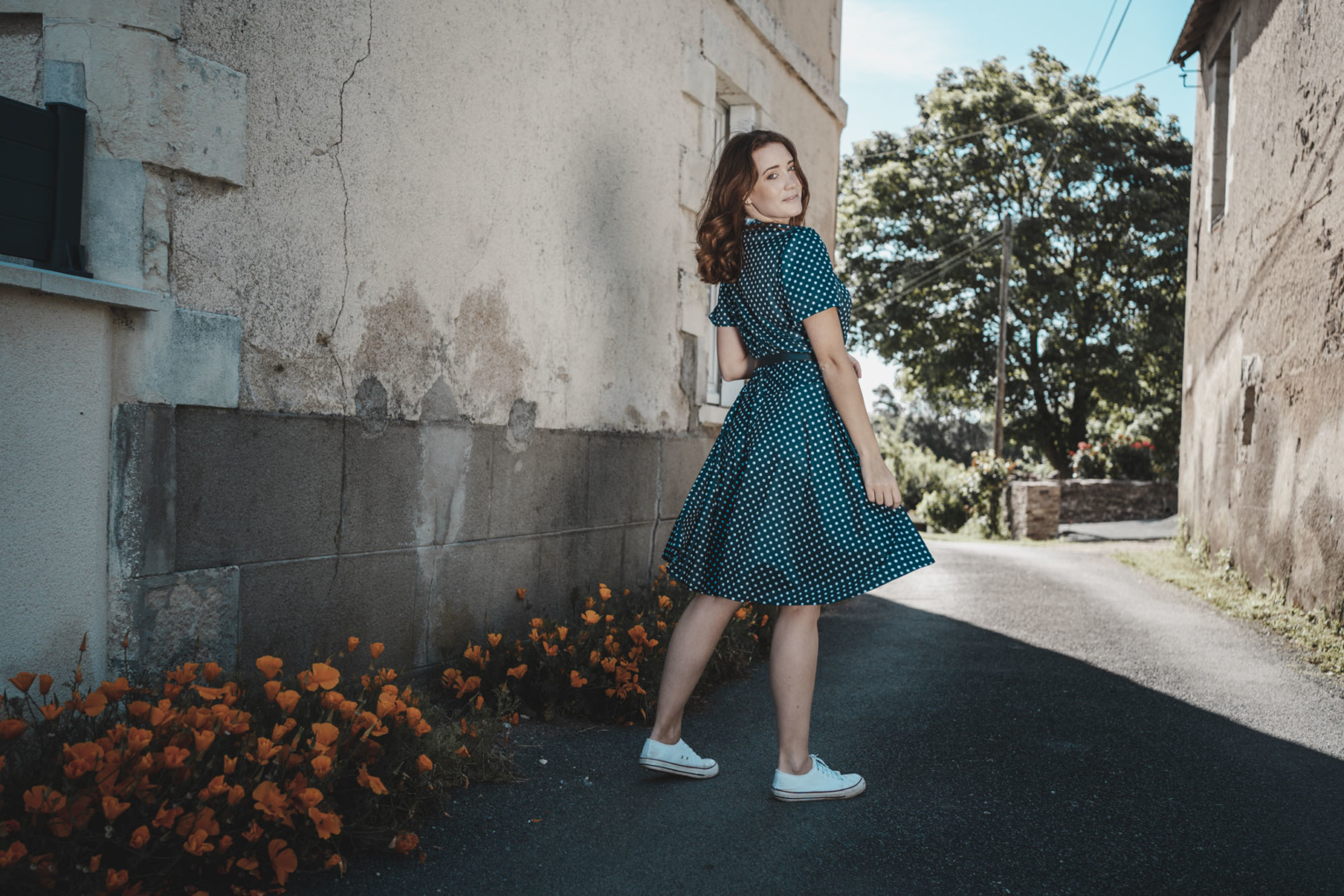 Robe Tunique Motif Ethnique RBF11 - Taille 40, Bleu Et Blanc, Tissu Fluide Extensible, Occasion