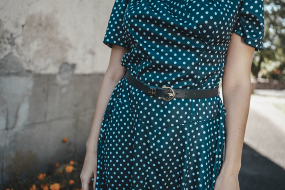 ceinture cuir bleu marine Made In France 85 cm