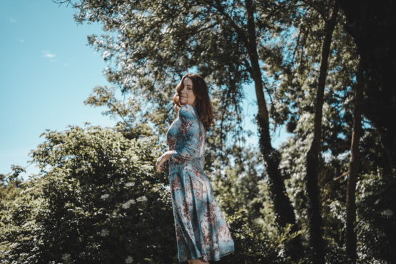 Robe vintage bleue T40 – Image 5