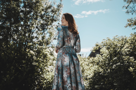 Robe vintage bleue T40 – Image 4