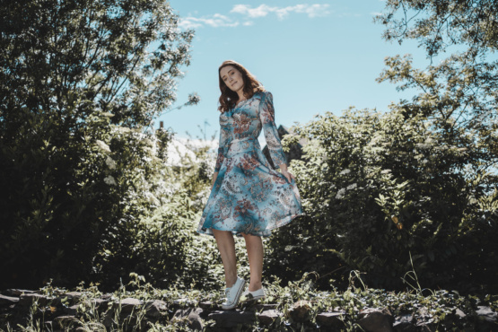 Robe vintage bleue T40 – Image 3