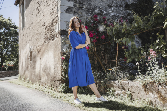 Robe bleue vintage T50 – Image 4