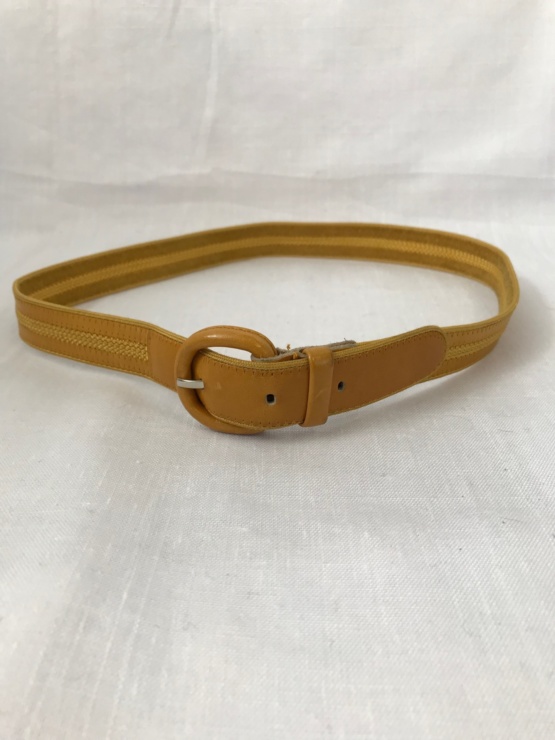 ceinture cuir jaune 77 cm – Image 3