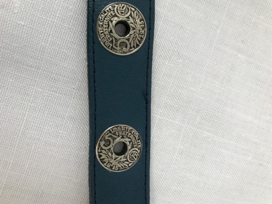 ceinture cuir bleu 90 cm – Image 6