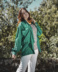 Veste verte en soie T40