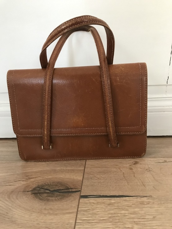 sac cuir marron vintage