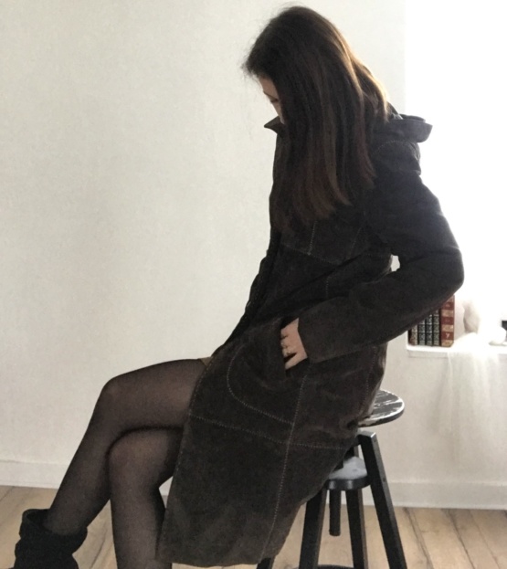 Manteau cuir marron T38 – Image 2