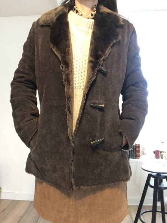 Manteau cuir marron T38 – Image 4