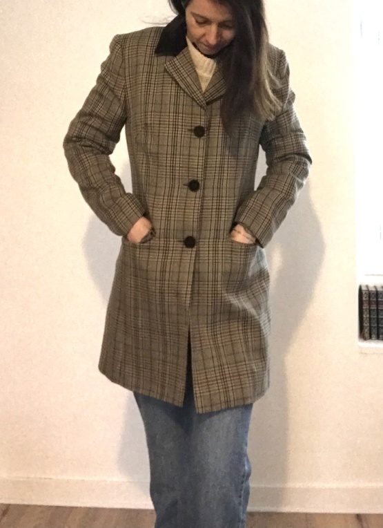 Veste longue à carreaux T38 – Image 2