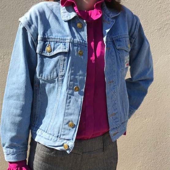 Veste en jean manches amovibles T36