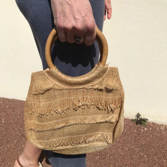Sac en paille et bois