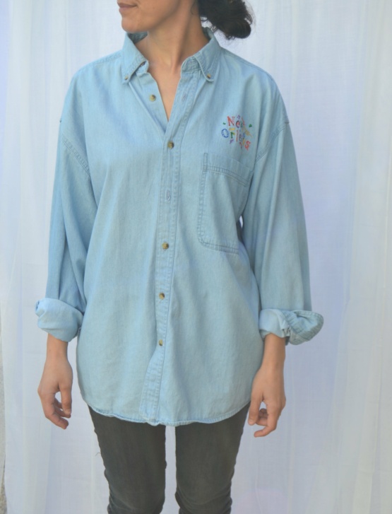 Chemise bleue jusqu'au 50
