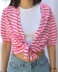 Top rose et blanc t42