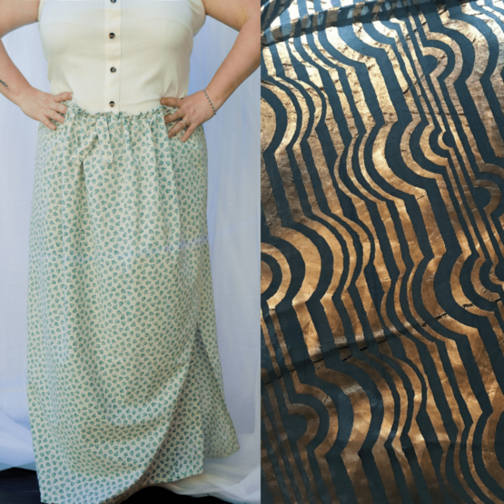 Jupe Maria longue marron et noir Taille unique