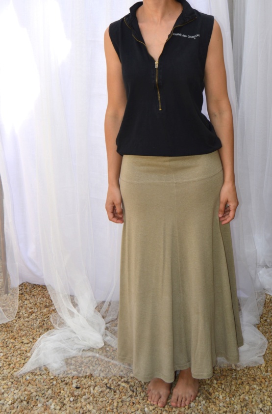 Jupe longue beige T36