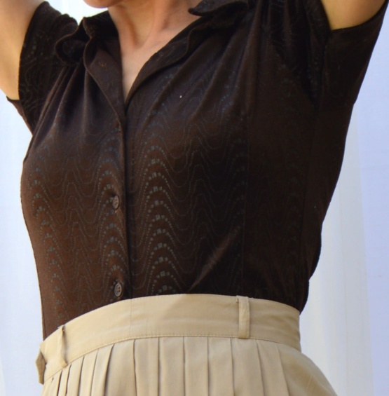 Top marron en velours t36