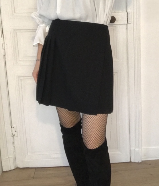 Jupe noire plissée T 36