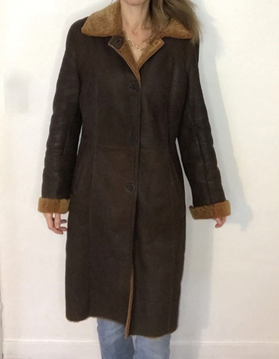 Manteau en cuir marron t XL – Image 2